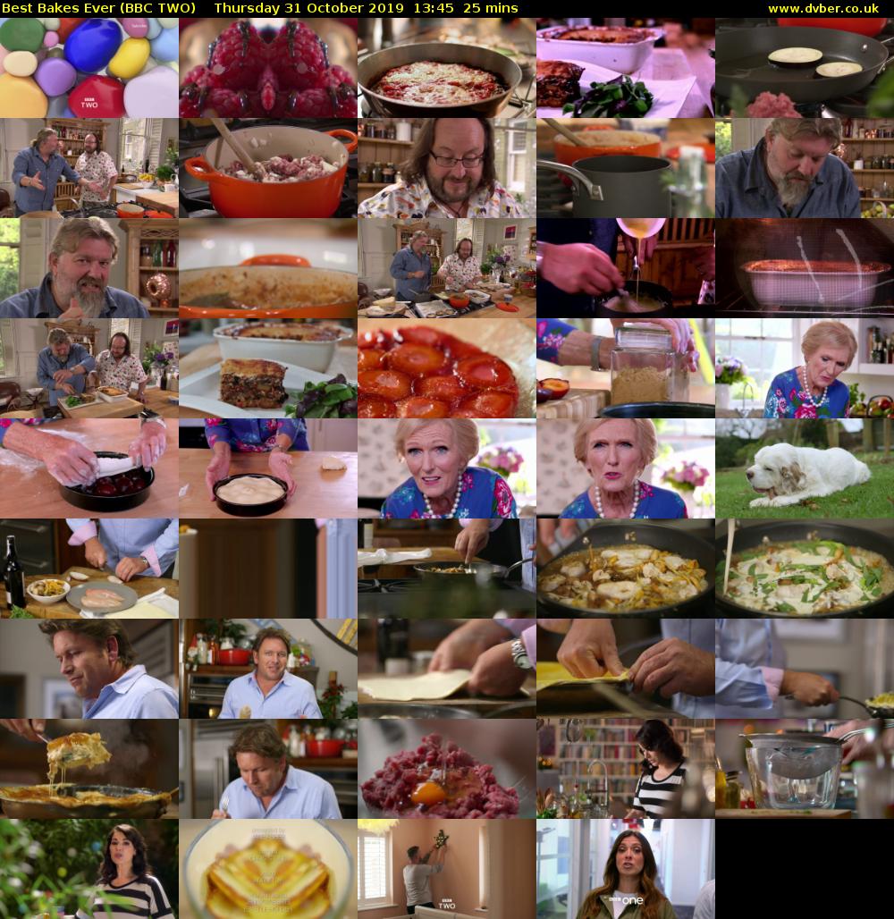 Best Bakes Ever (BBC TWO) Thursday 31 October 2019 13:45 - 14:10