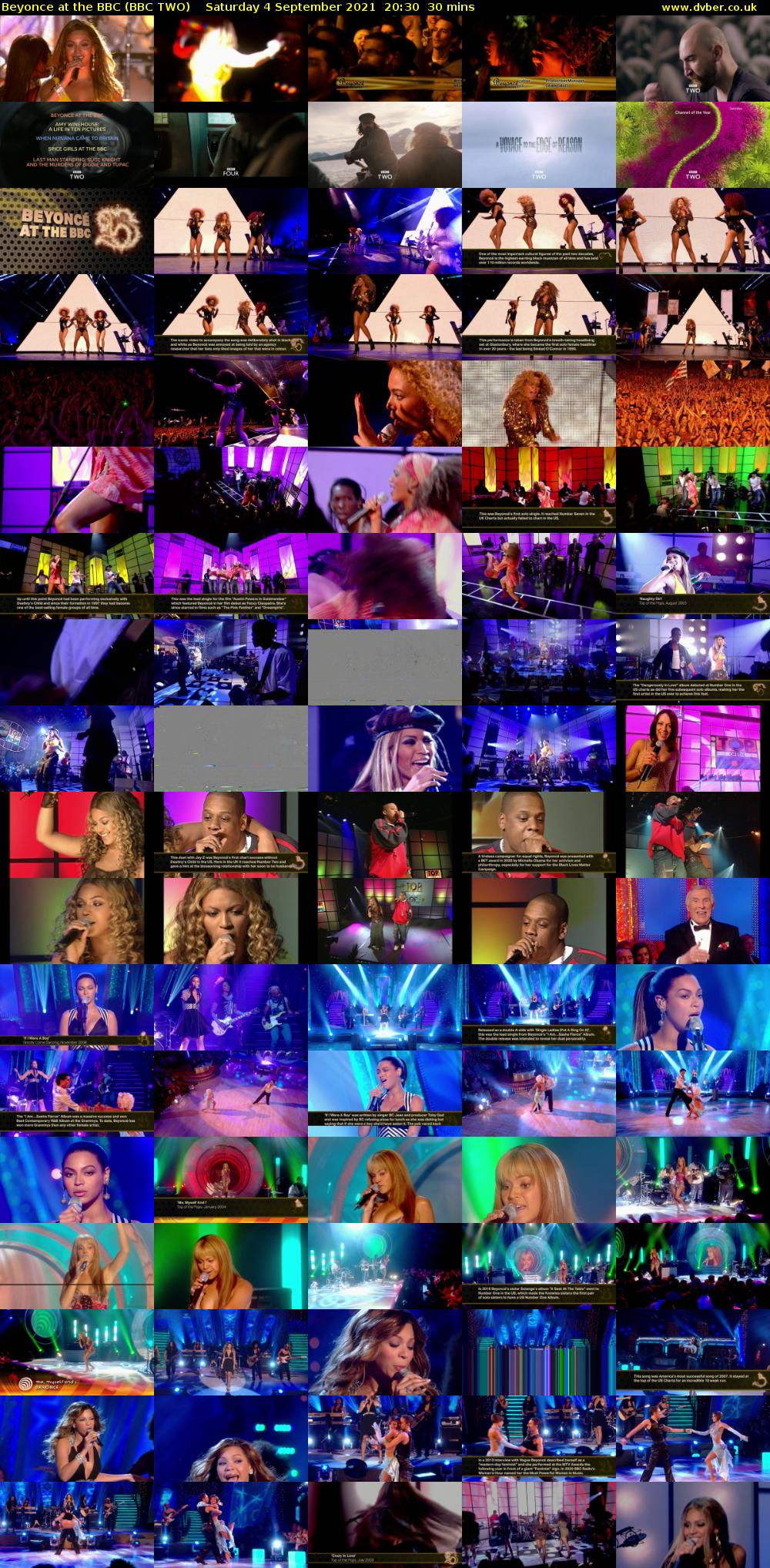 Beyonce at the BBC (BBC TWO) Saturday 4 September 2021 20:30 - 21:00