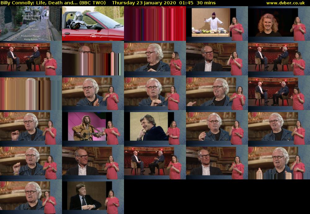 Billy Connolly: Life, Death and... (BBC TWO) Thursday 23 January 2020 01:45 - 02:15