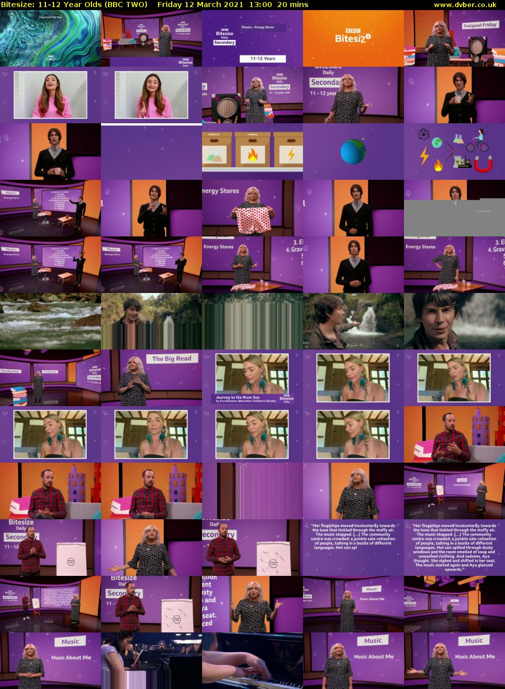Bitesize: 11-12 Year Olds (BBC TWO) Friday 12 March 2021 13:00 - 13:20