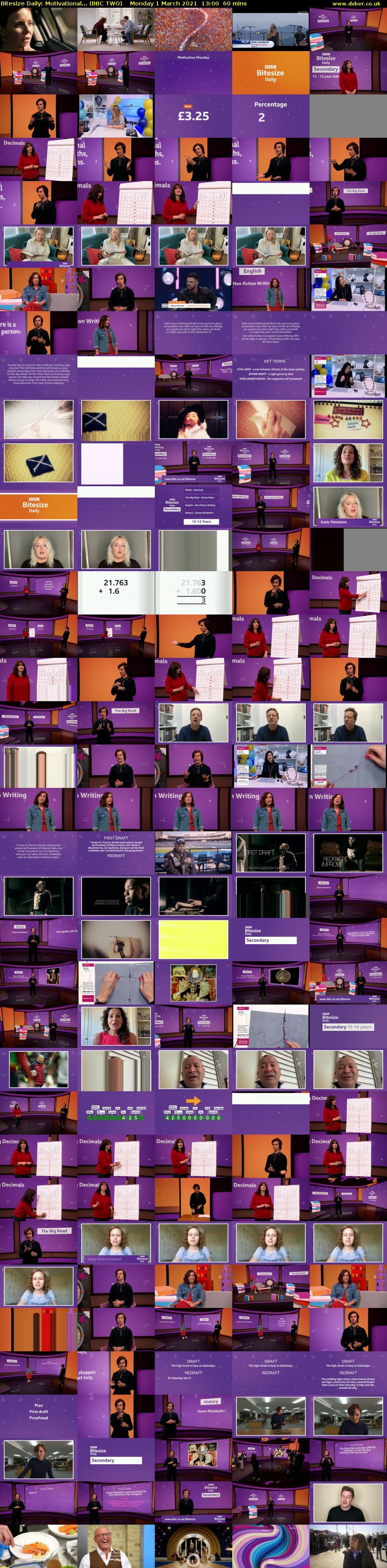 Bitesize Daily: Motivational... (BBC TWO) Monday 1 March 2021 13:00 - 14:00
