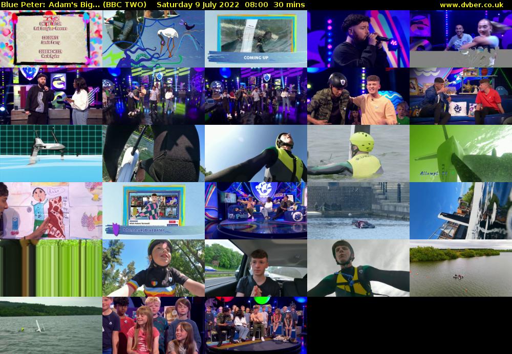 Blue Peter: Adam's Big... (BBC TWO) Saturday 9 July 2022 08:00 - 08:30