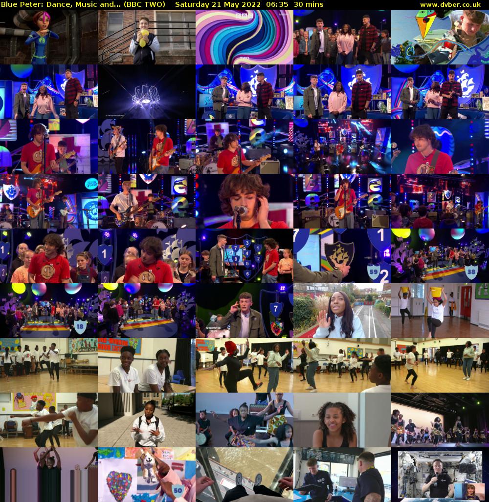 Blue Peter: Dance, Music and... (BBC TWO) Saturday 21 May 2022 06:35 - 07:05