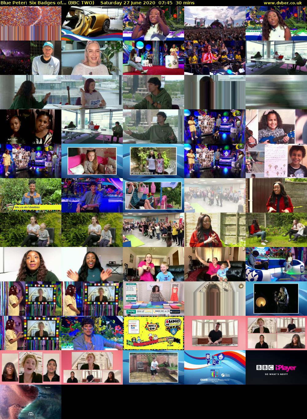 Blue Peter: Six Badges of... (BBC TWO) Saturday 27 June 2020 07:45 - 08:15
