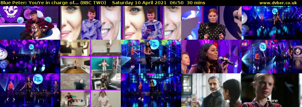 Blue Peter: You're in charge of... (BBC TWO) Saturday 10 April 2021 06:50 - 07:20