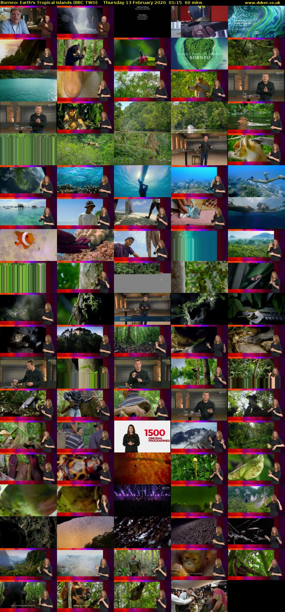 Borneo: Earth's Tropical Islands (BBC TWO) Thursday 13 February 2020 01:15 - 02:15