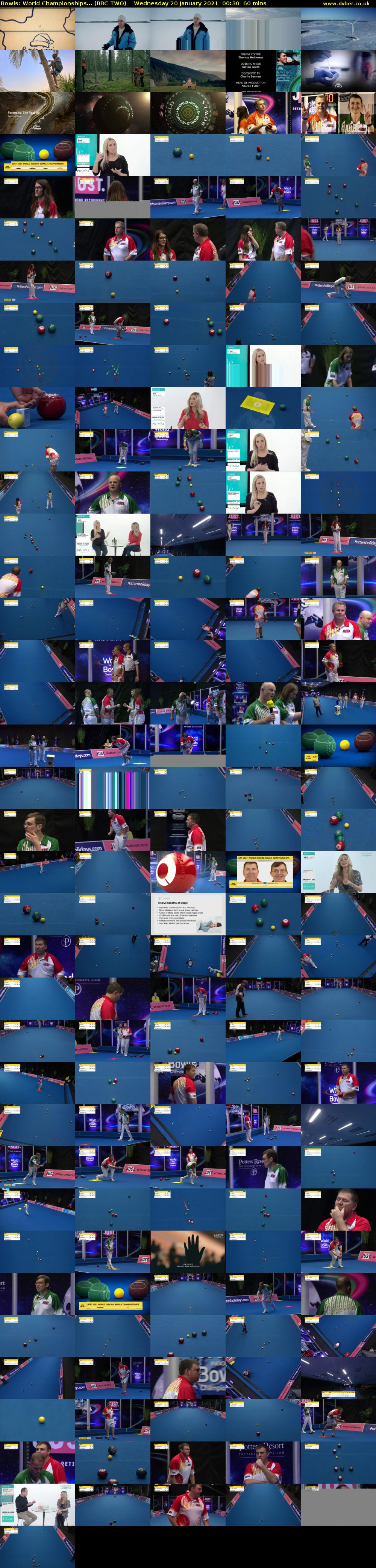 Bowls: World Championships... (BBC TWO) Wednesday 20 January 2021 00:30 - 01:30