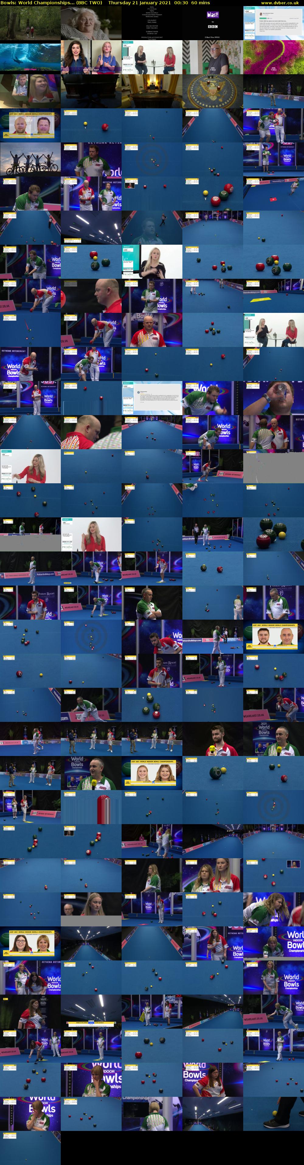 Bowls: World Championships... (BBC TWO) Thursday 21 January 2021 00:30 - 01:30