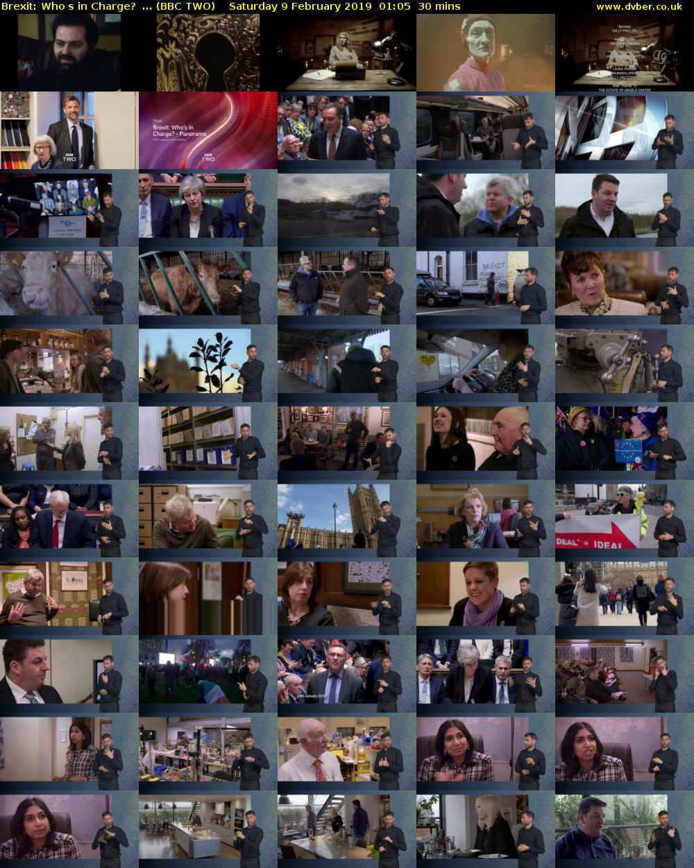 Brexit: Whos in Charge? ... (BBC TWO) Saturday 9 February 2019 01:05 - 01:35