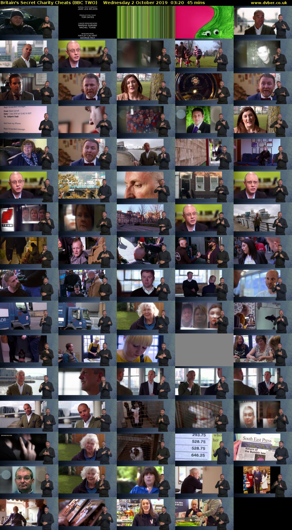 Britain's Secret Charity Cheats (BBC TWO) Wednesday 2 October 2019 03:20 - 04:05