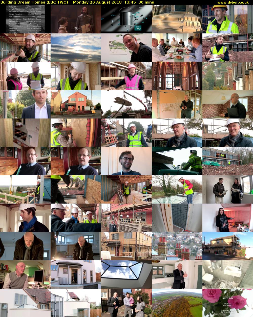 Building Dream Homes (BBC TWO) Monday 20 August 2018 13:45 - 14:15