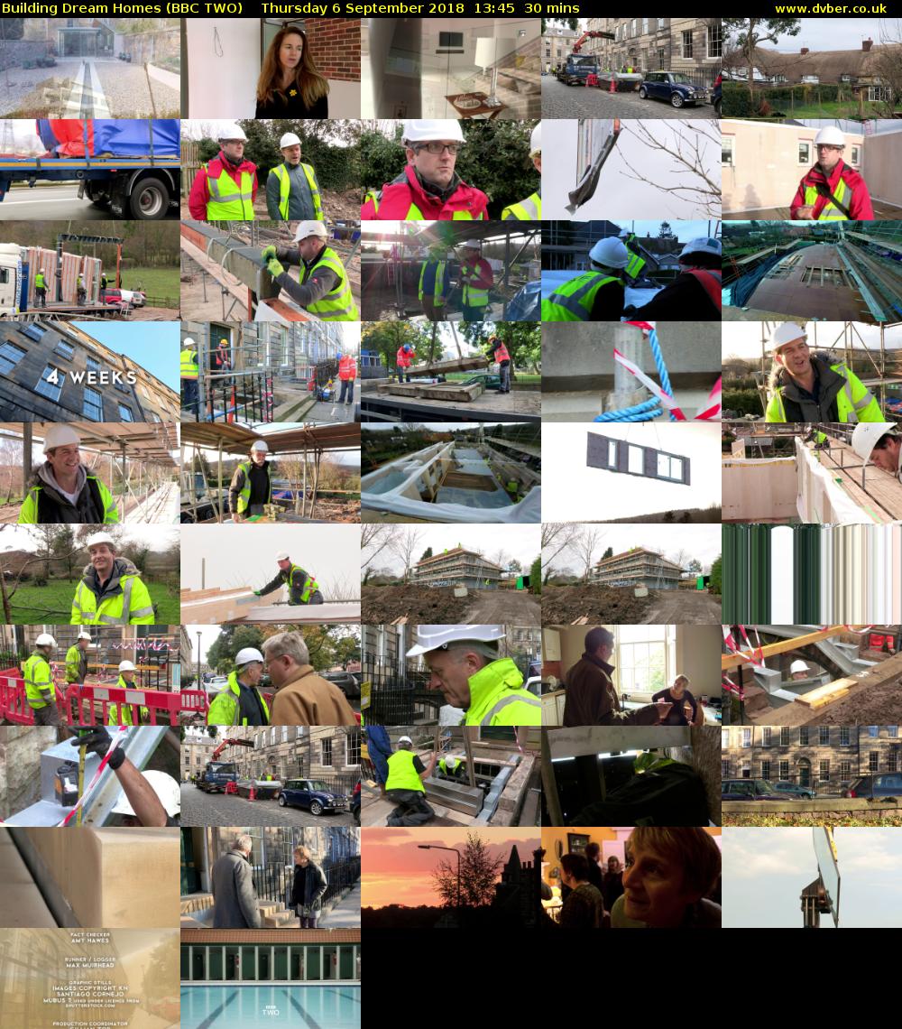 Building Dream Homes (BBC TWO) Thursday 6 September 2018 13:45 - 14:15