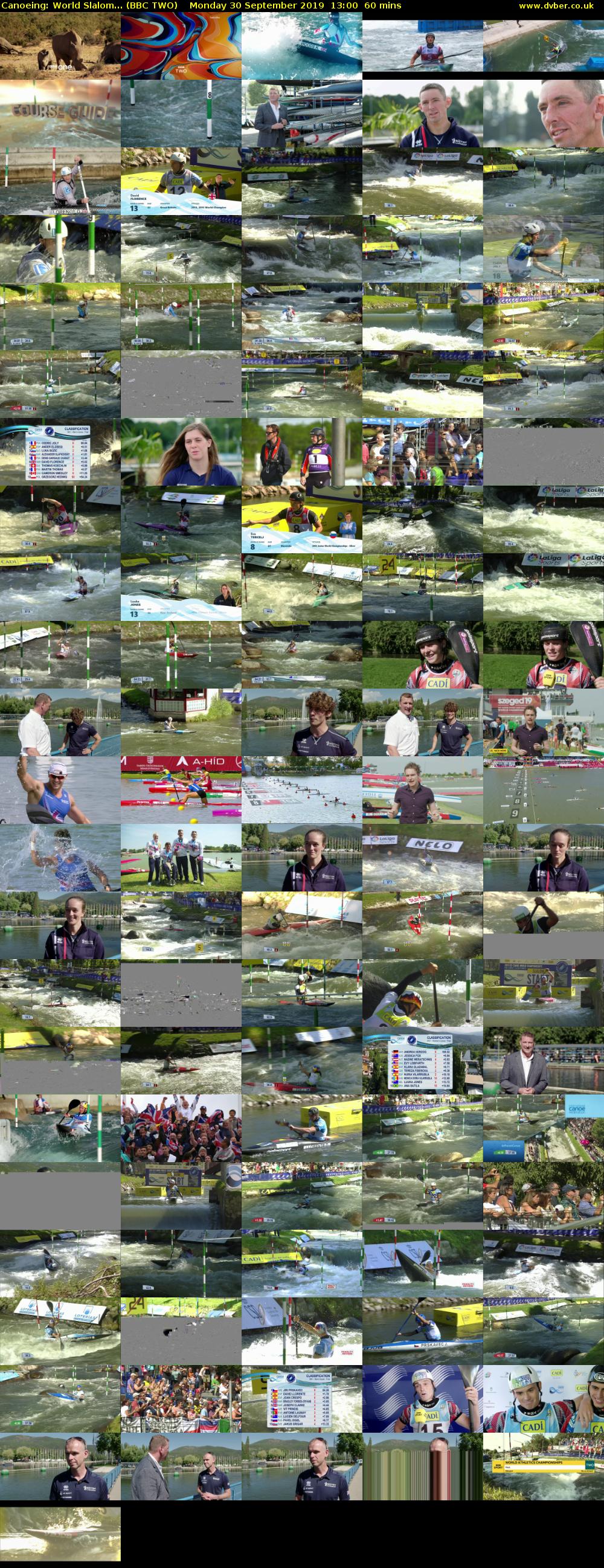 Canoeing: World Slalom... (BBC TWO) Monday 30 September 2019 13:00 - 14:00
