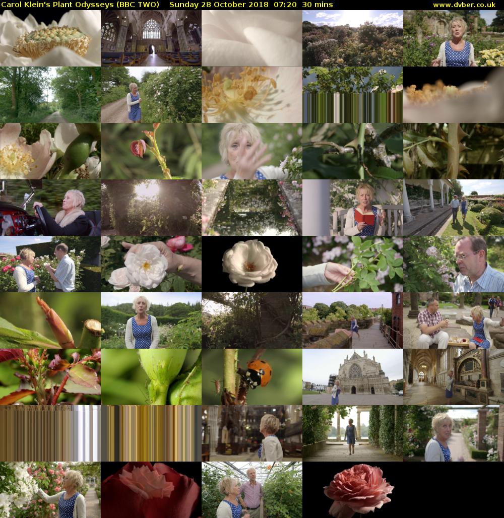 Carol Klein's Plant Odysseys (BBC TWO) Sunday 28 October 2018 07:20 - 07:50