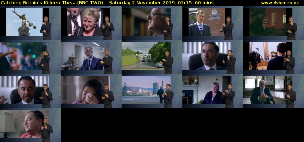 Catching Britain's Killers: The... (BBC TWO) Saturday 2 November 2019 02:15 - 03:15