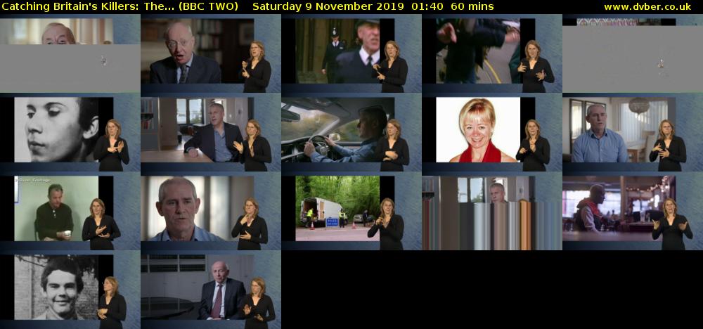 Catching Britain's Killers: The... (BBC TWO) Saturday 9 November 2019 01:40 - 02:40
