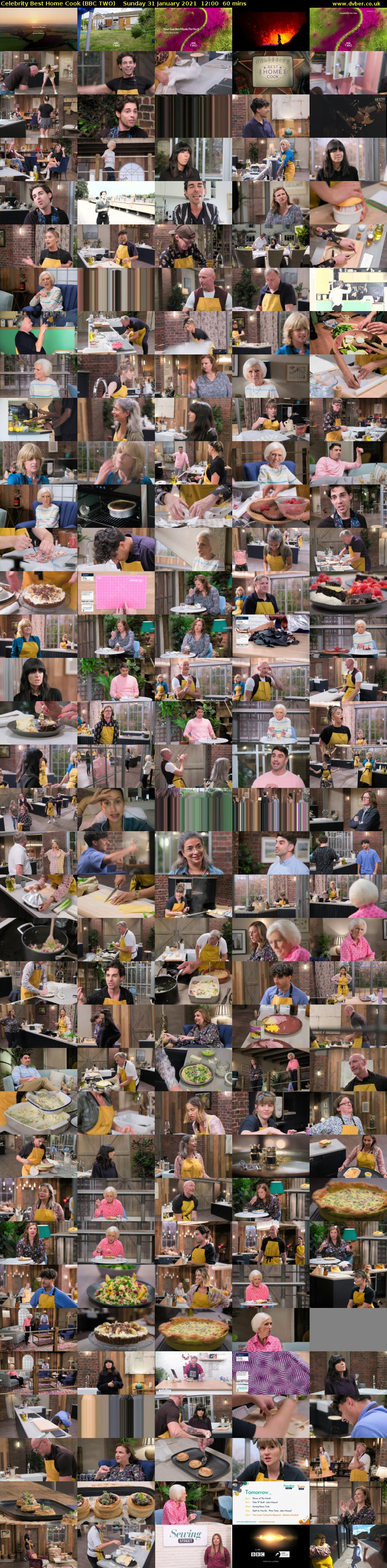 Celebrity Best Home Cook (BBC TWO) Sunday 31 January 2021 12:00 - 13:00