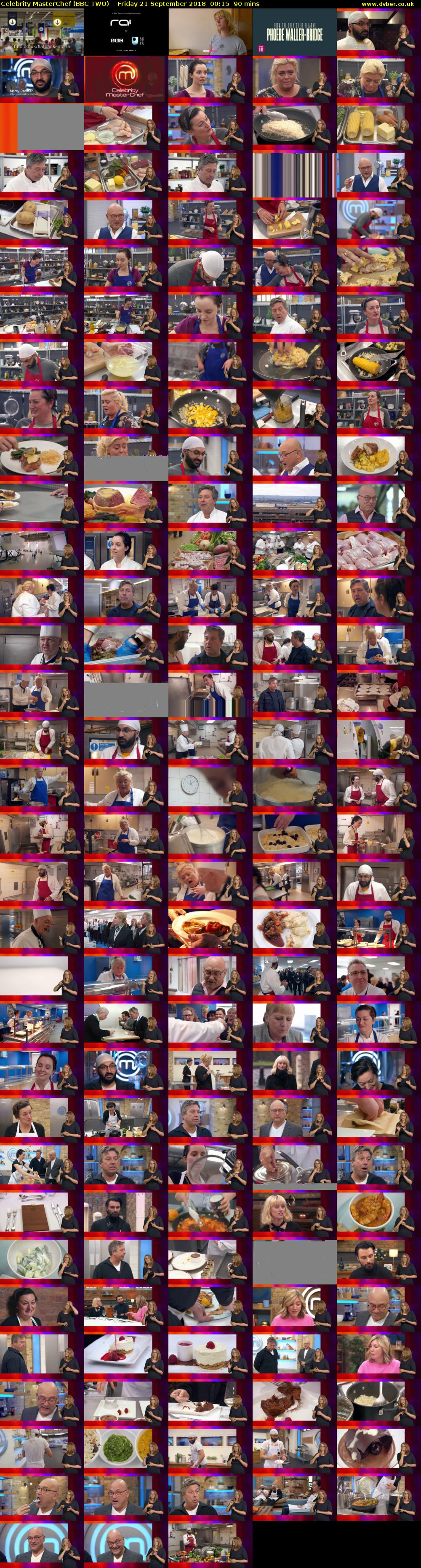 Celebrity MasterChef (BBC TWO) Friday 21 September 2018 00:15 - 01:45