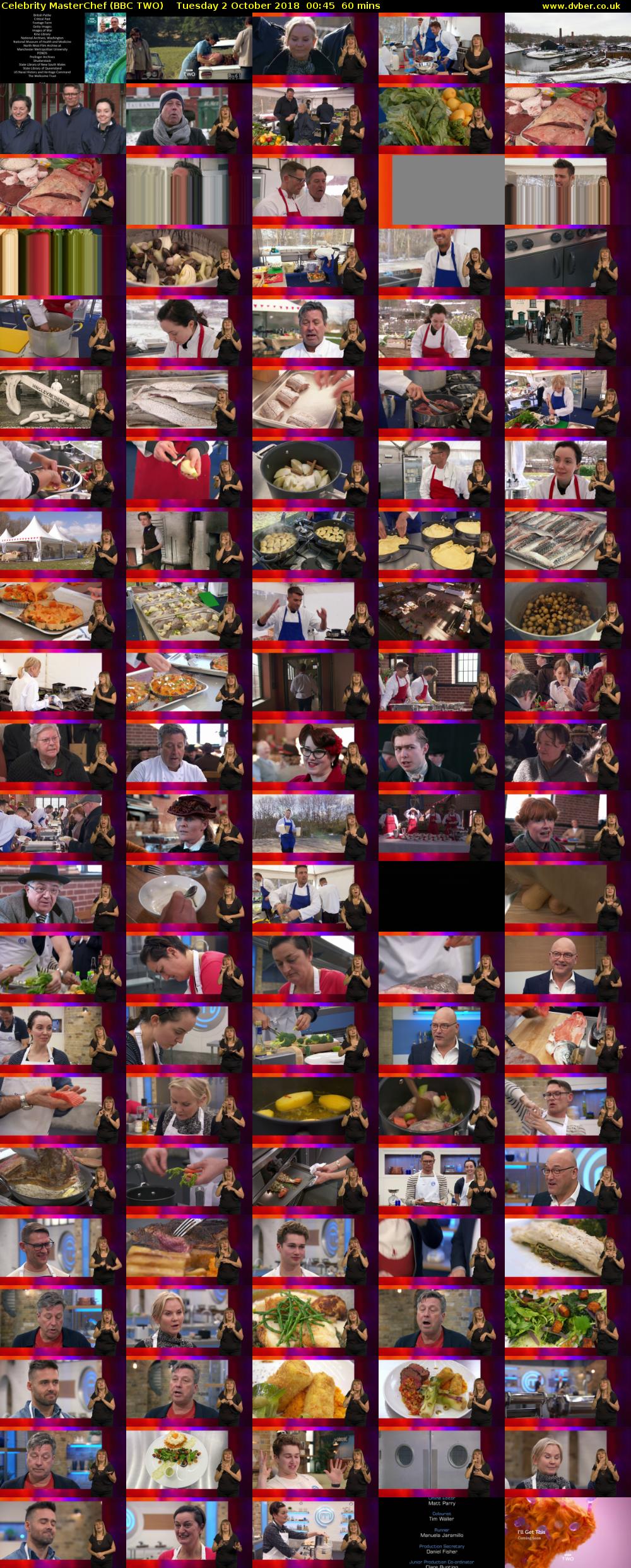 Celebrity MasterChef (BBC TWO) Tuesday 2 October 2018 00:45 - 01:45
