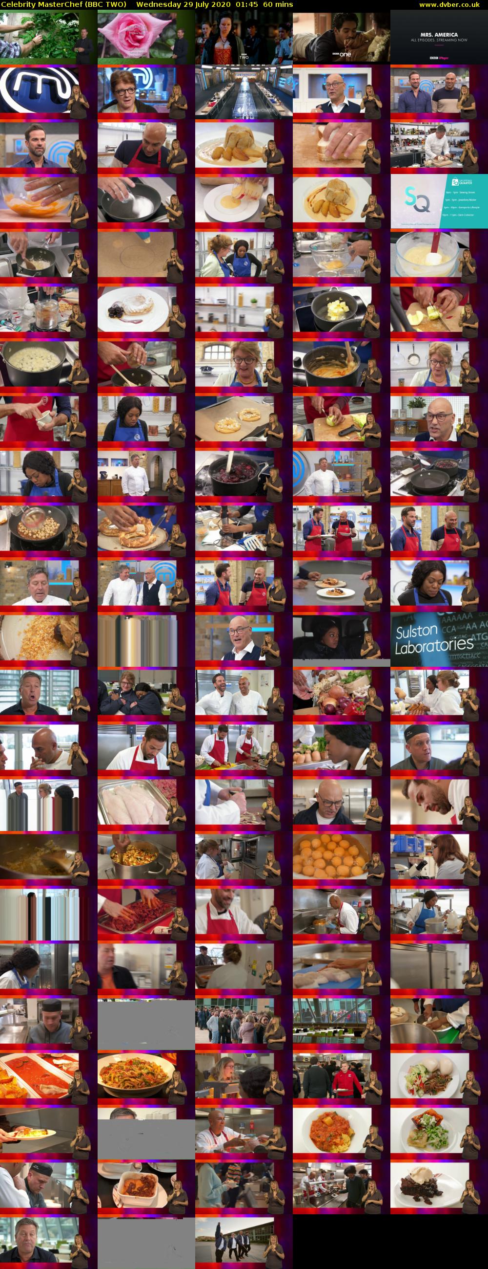 Celebrity MasterChef (BBC TWO) Wednesday 29 July 2020 01:45 - 02:45