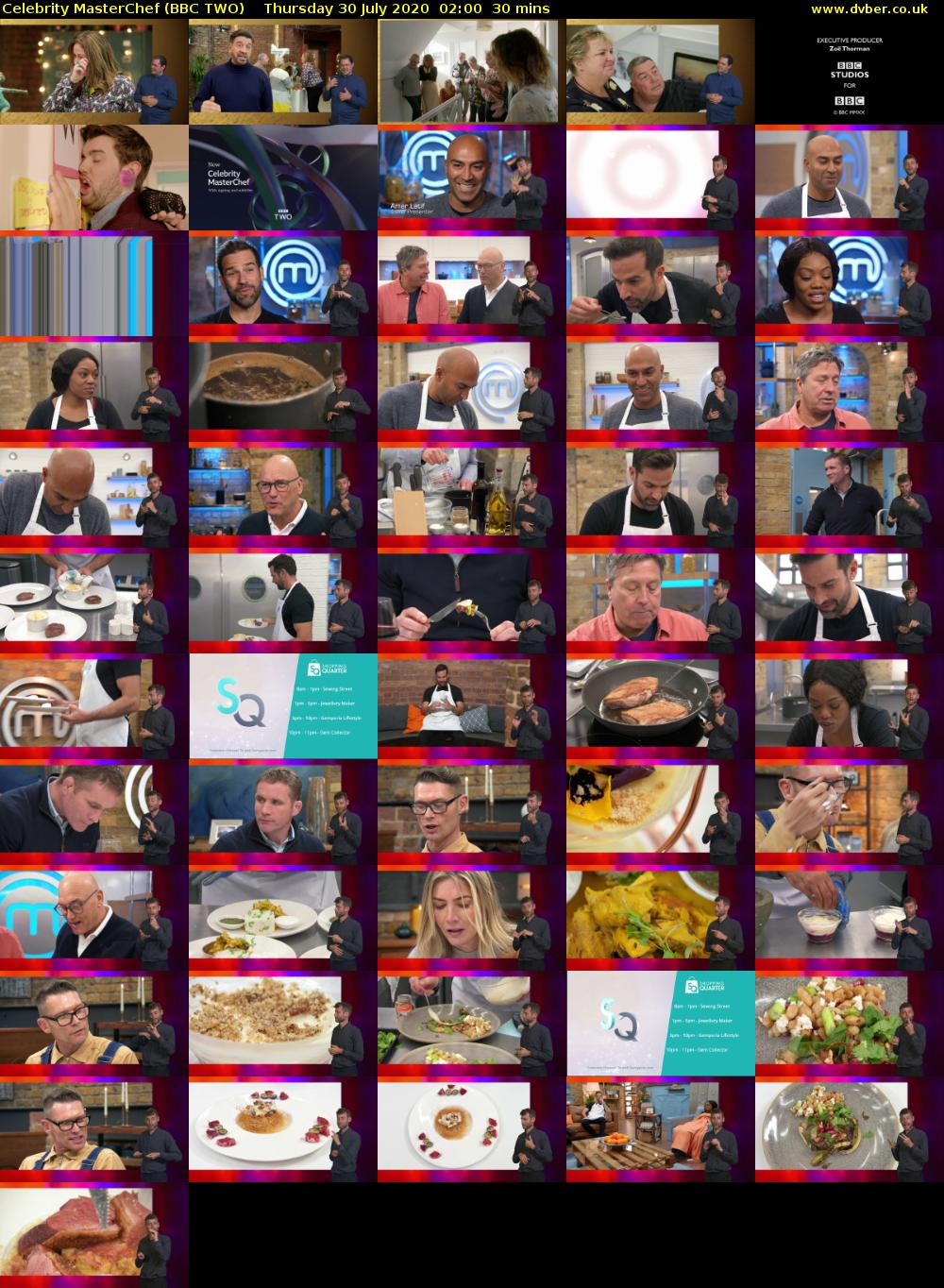 Celebrity MasterChef (BBC TWO) Thursday 30 July 2020 02:00 - 02:30