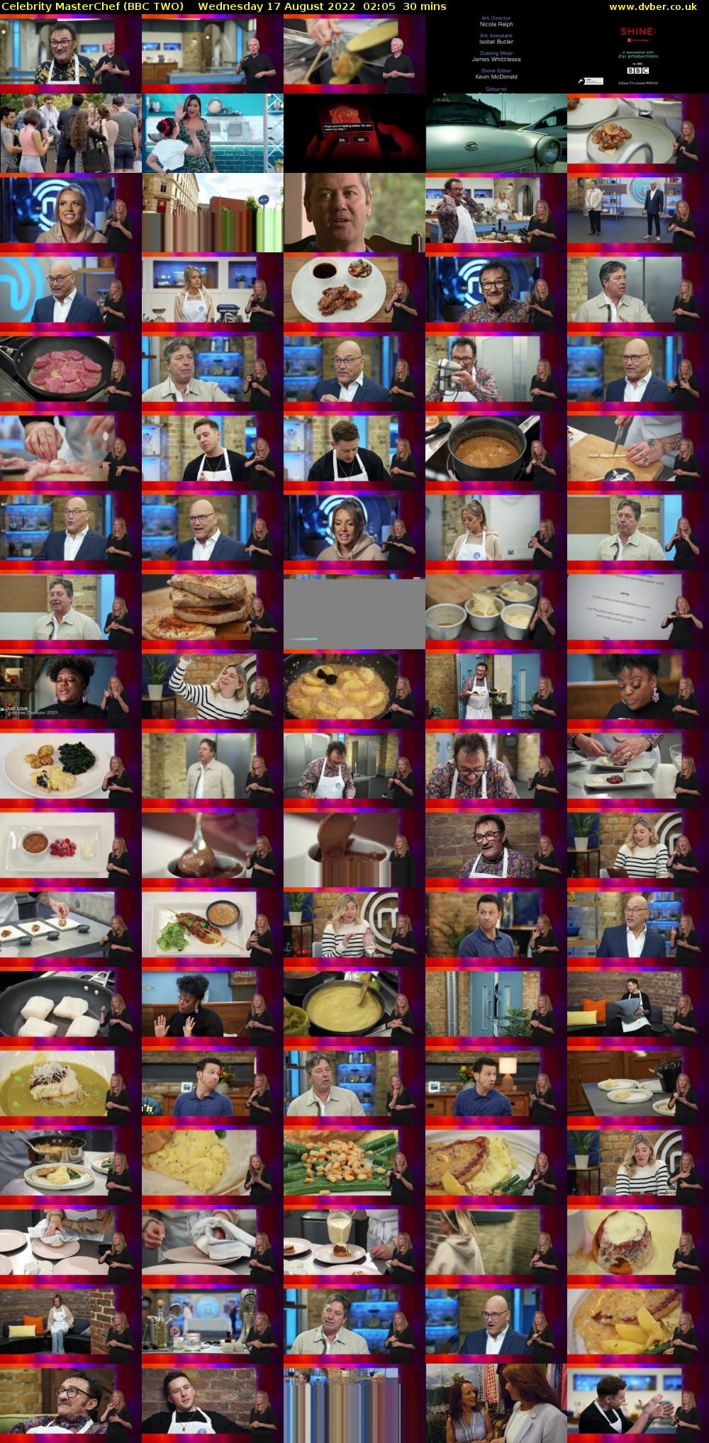 Celebrity MasterChef (BBC TWO) Wednesday 17 August 2022 02:05 - 02:35