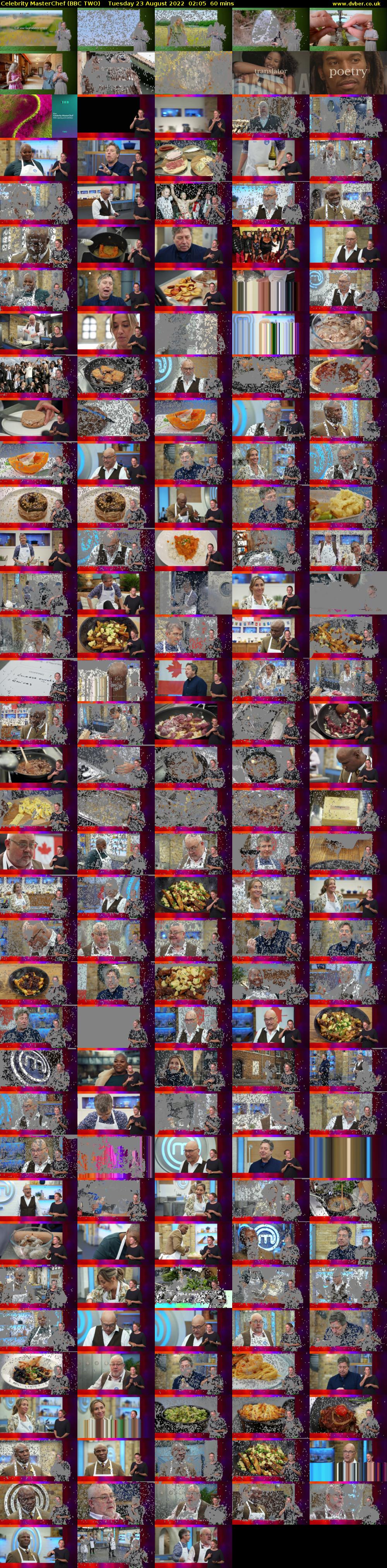 Celebrity MasterChef (BBC TWO) Tuesday 23 August 2022 02:05 - 03:05