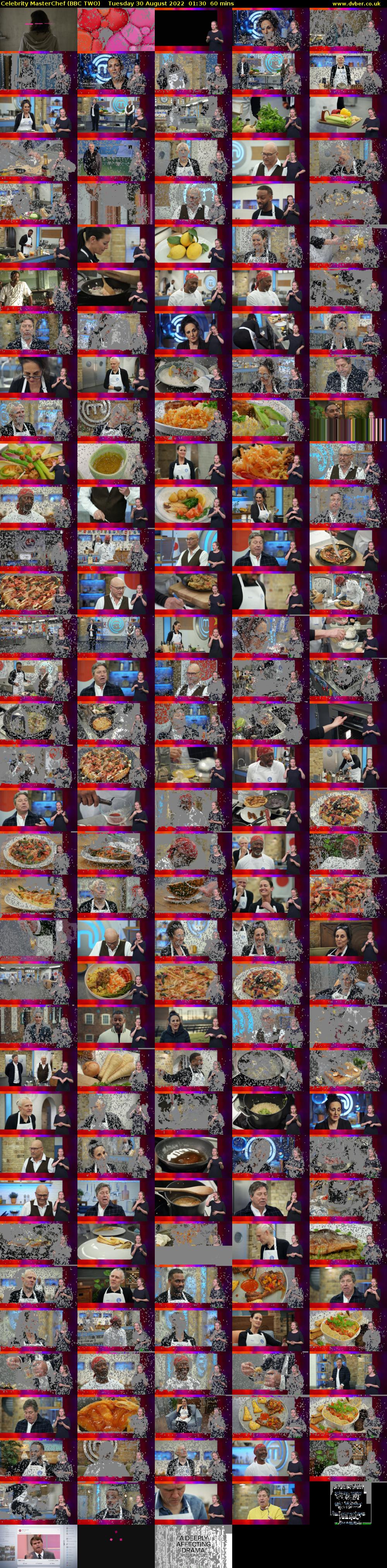 Celebrity MasterChef (BBC TWO) Tuesday 30 August 2022 01:30 - 02:30