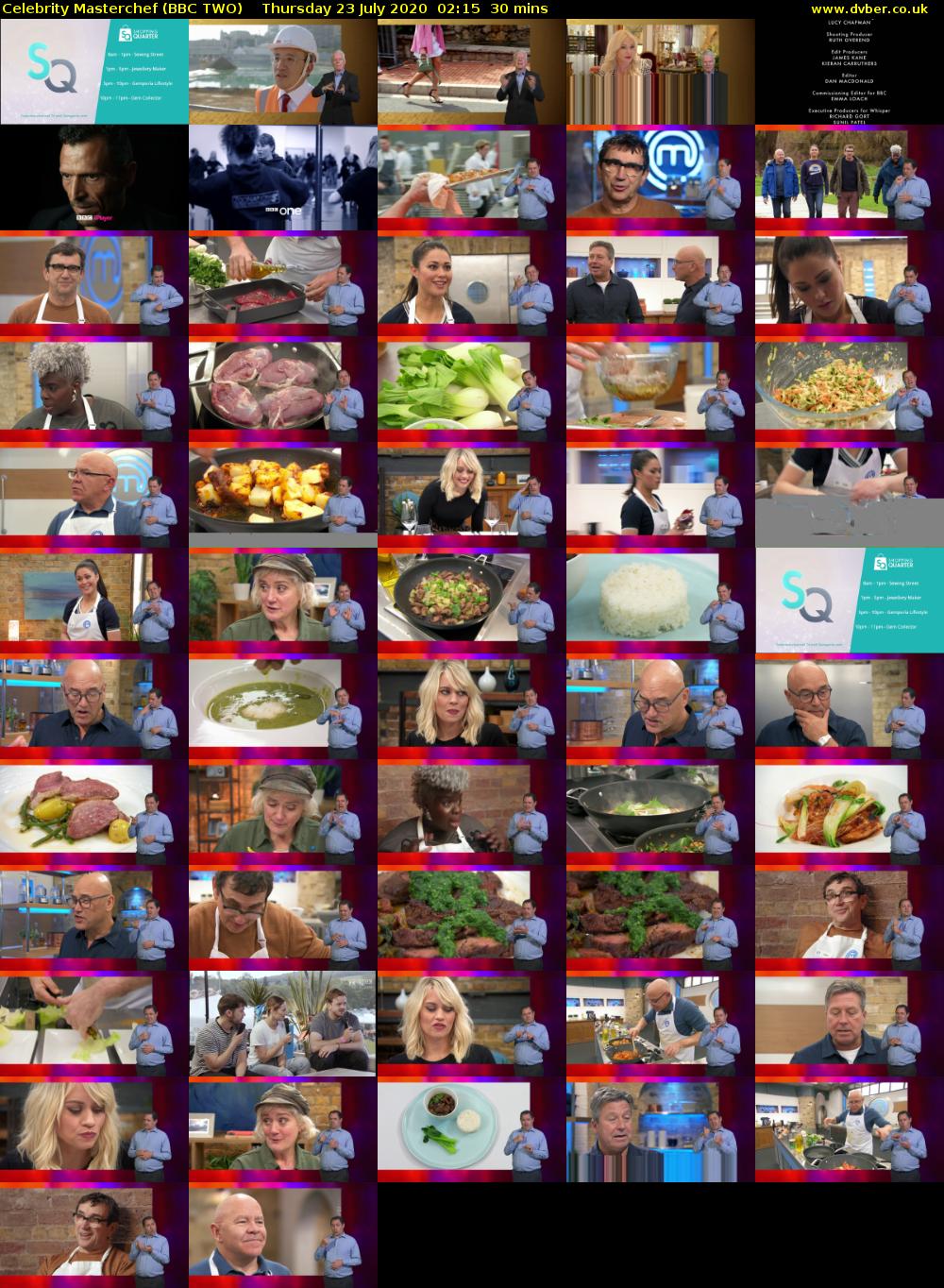 Celebrity Masterchef (BBC TWO) Thursday 23 July 2020 02:15 - 02:45