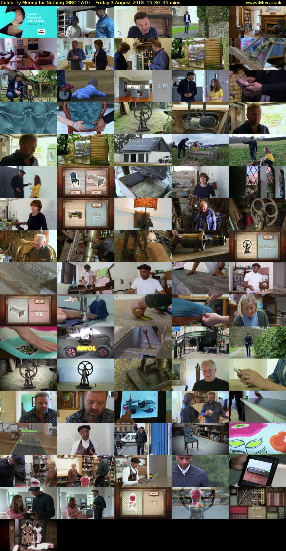 Celebrity Money for Nothing (BBC TWO) Friday 3 August 2018 15:30 - 16:15
