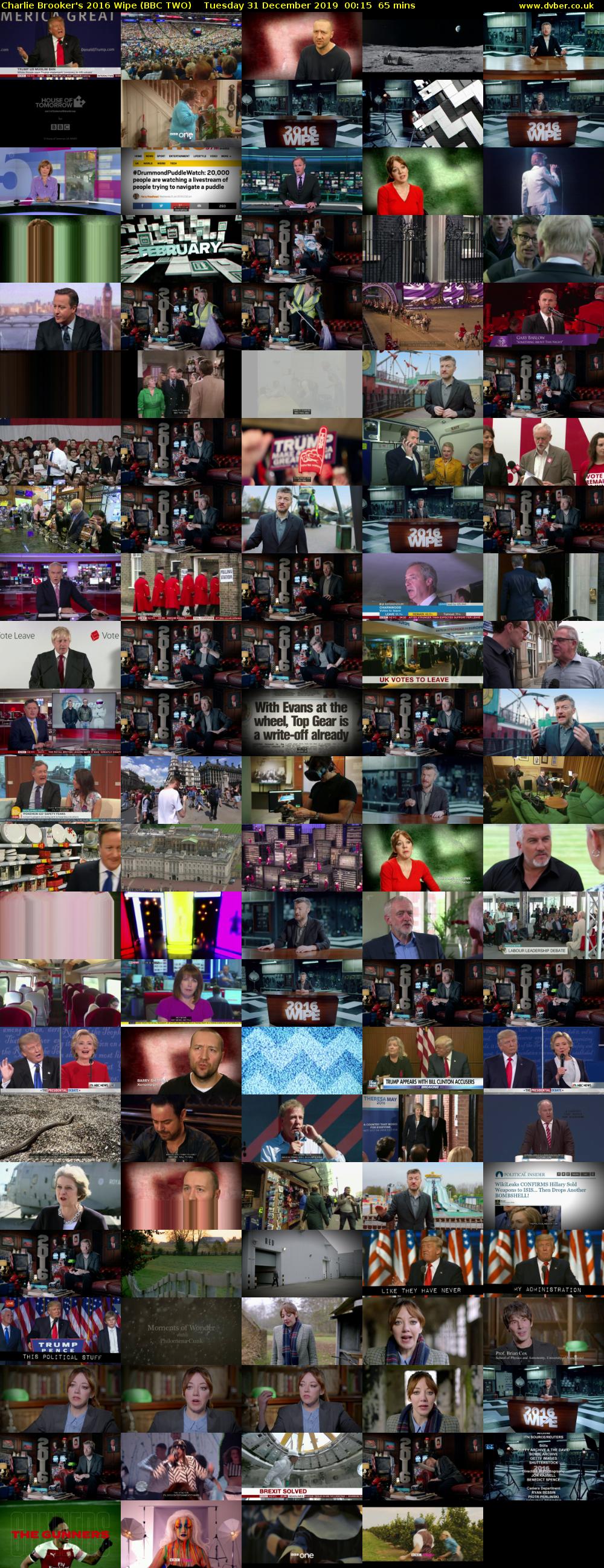 Charlie Brooker's 2016 Wipe (BBC TWO) Tuesday 31 December 2019 00:15 - 01:20