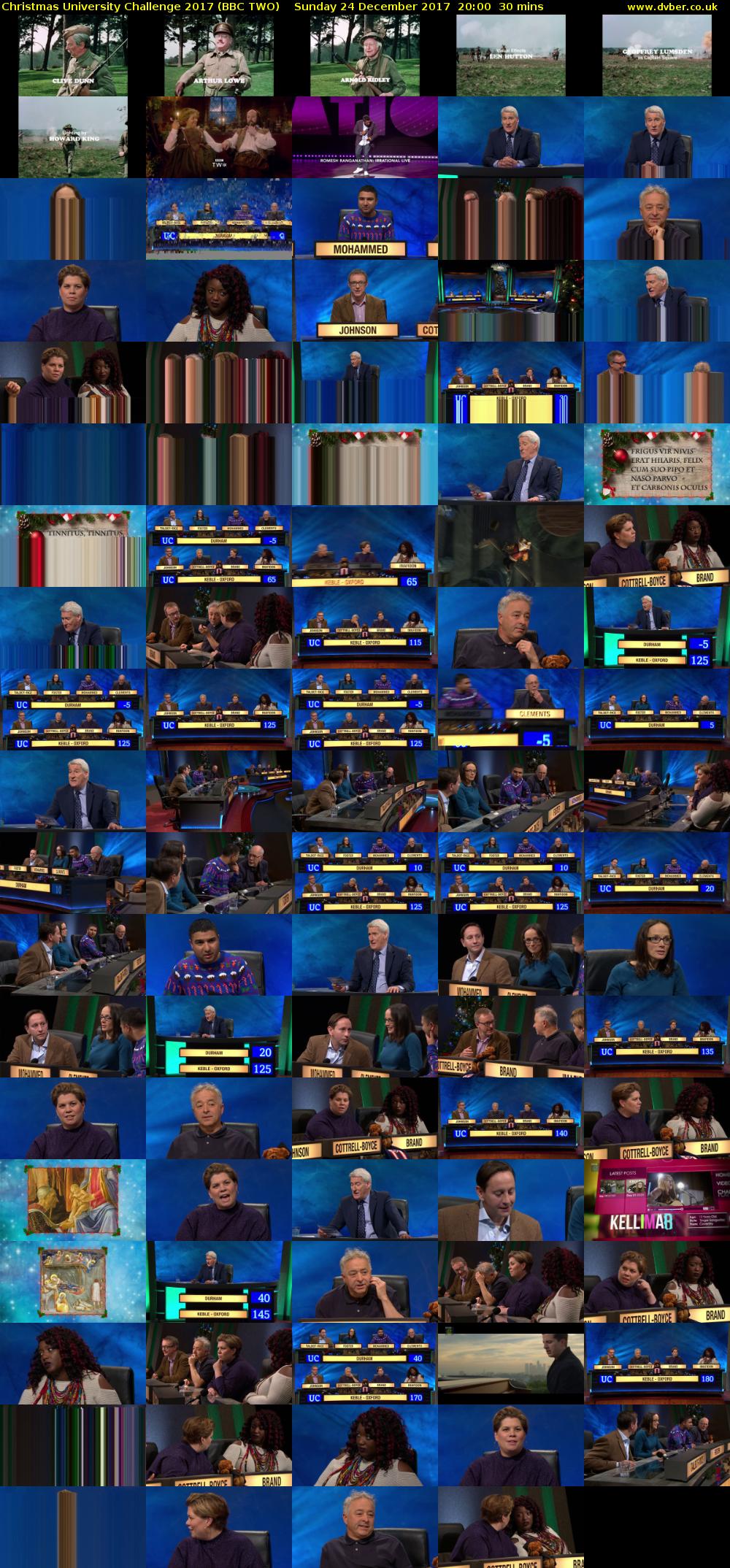 Christmas University Challenge 2017 (BBC TWO) Sunday 24 December 2017 20:00 - 20:30