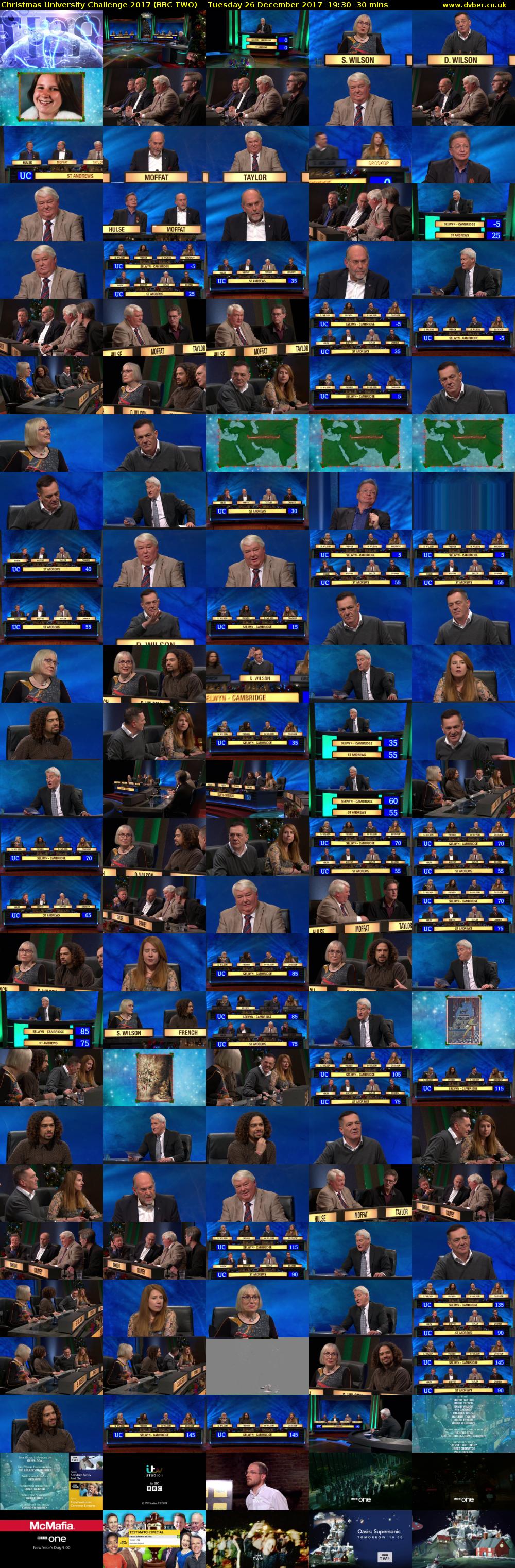 Christmas University Challenge 2017 (BBC TWO) Tuesday 26 December 2017 19:30 - 20:00