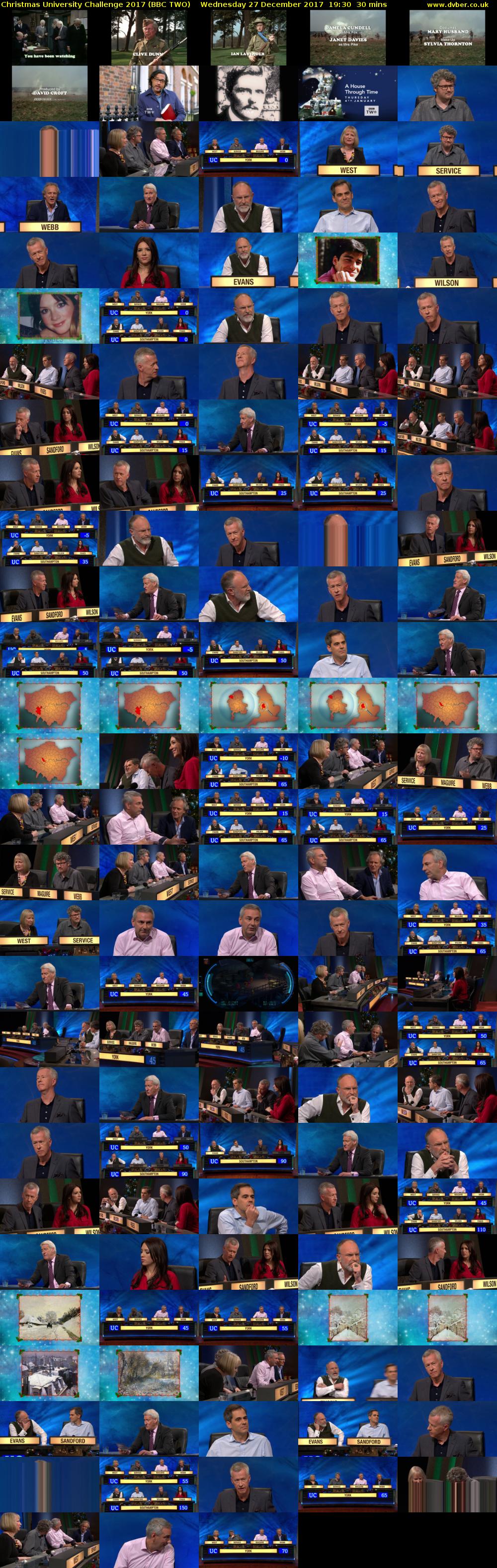 Christmas University Challenge 2017 (BBC TWO) Wednesday 27 December 2017 19:30 - 20:00