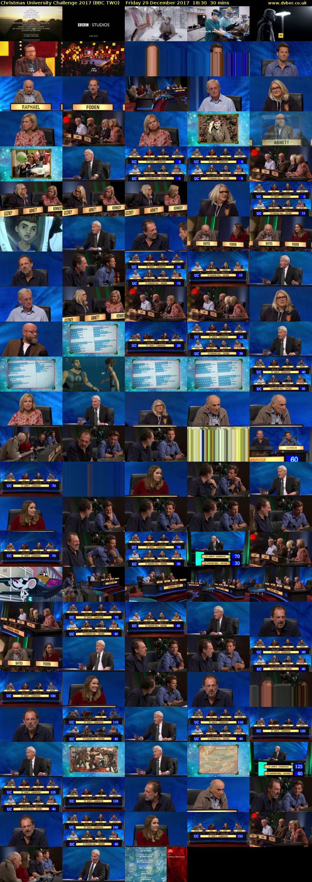 Christmas University Challenge 2017 (BBC TWO) Friday 29 December 2017 18:30 - 19:00