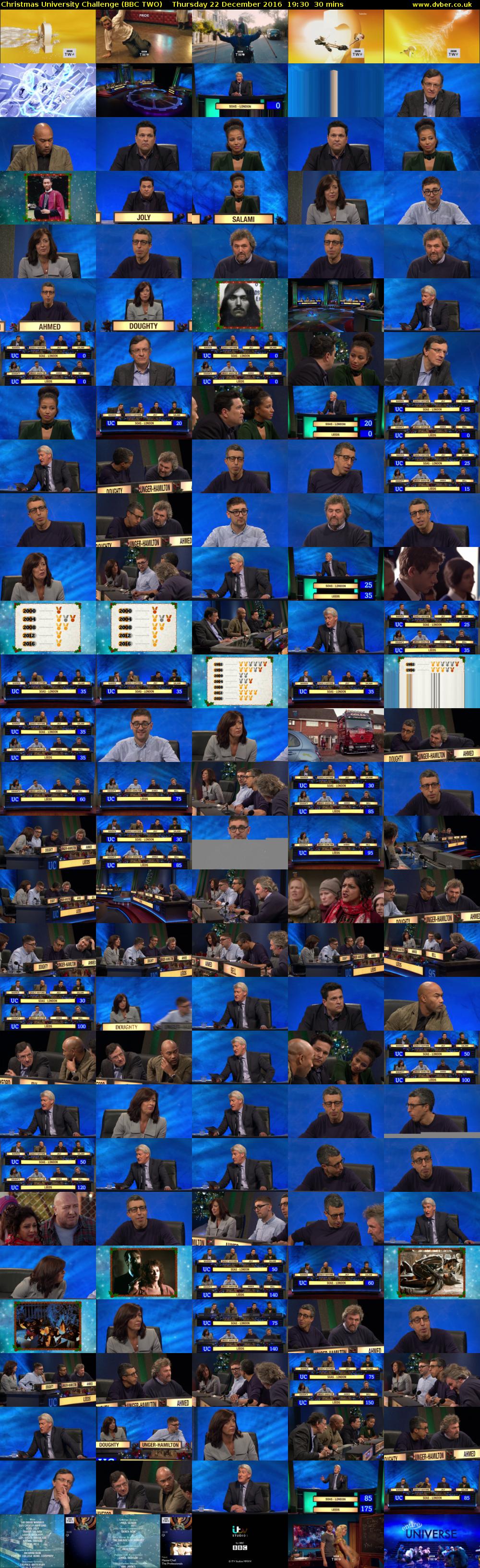 Christmas University Challenge (BBC TWO) Thursday 22 December 2016 19:30 - 20:00