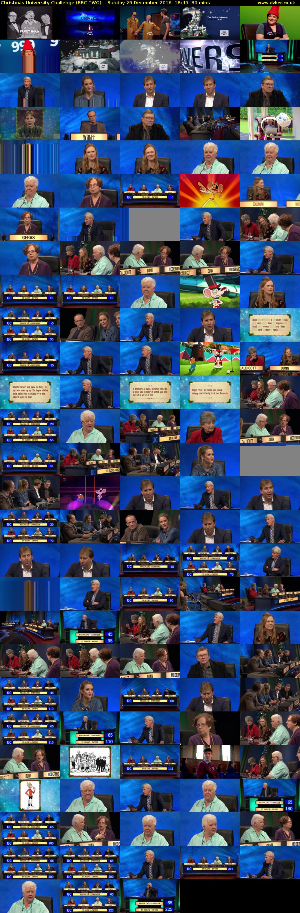Christmas University Challenge (BBC TWO) Sunday 25 December 2016 18:45 - 19:15