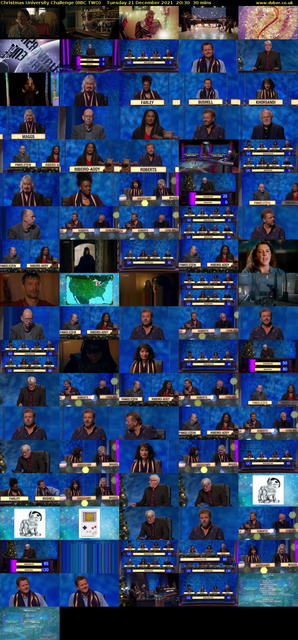 Christmas University Challenge (BBC TWO) Tuesday 21 December 2021 20:30 - 21:00