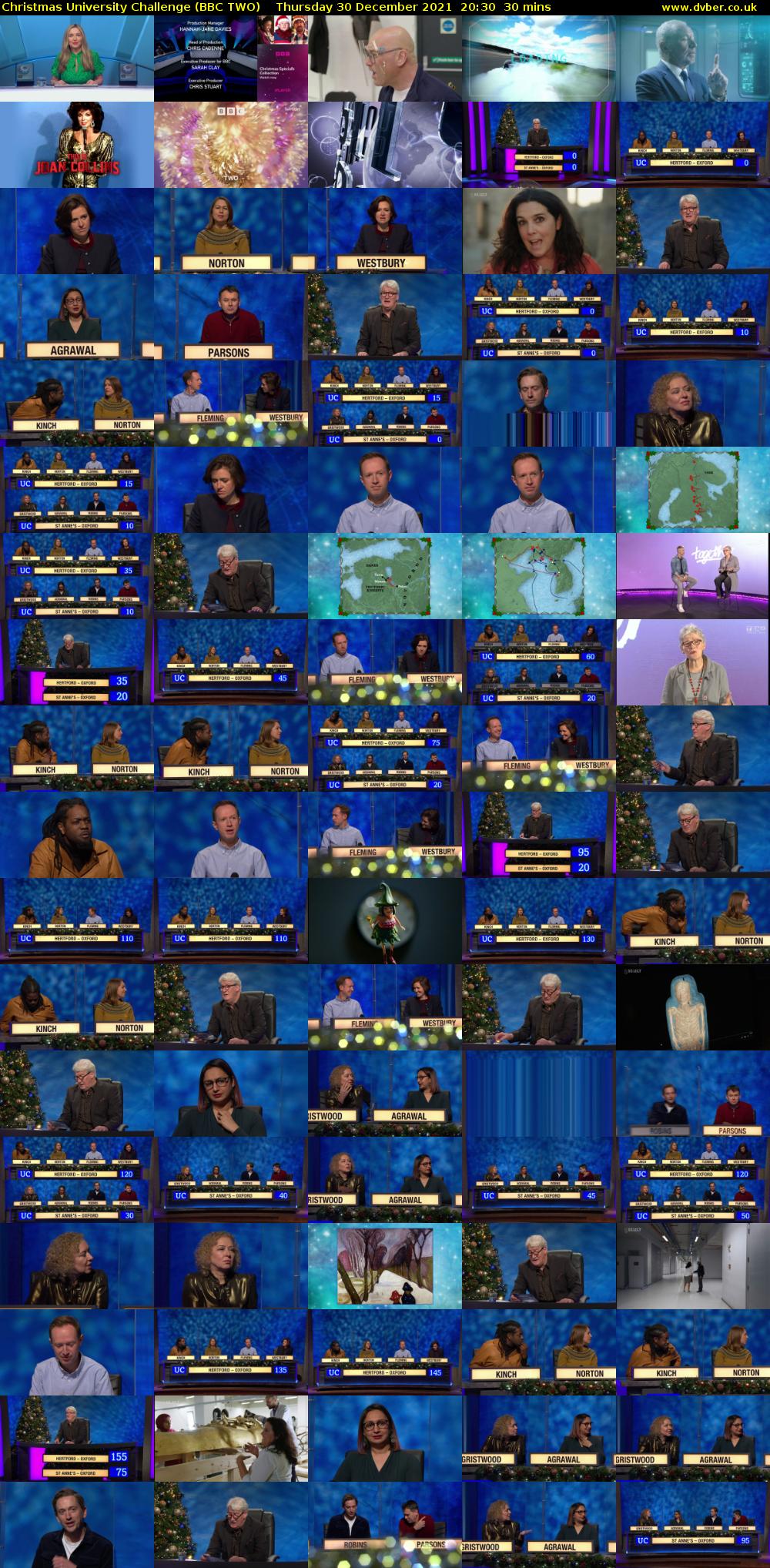 Christmas University Challenge (BBC TWO) Thursday 30 December 2021 20:30 - 21:00