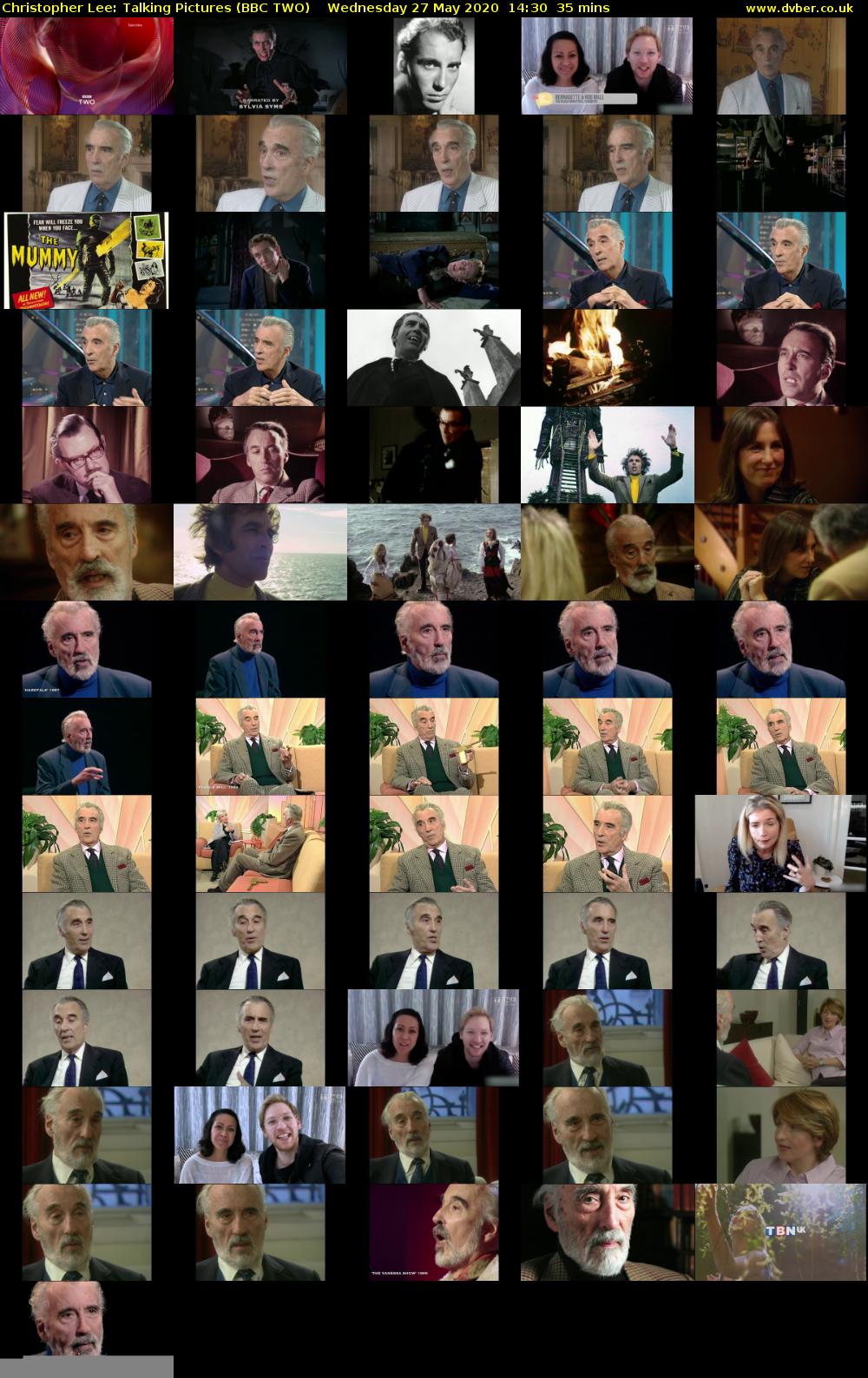 Christopher Lee: Talking Pictures (BBC TWO) Wednesday 27 May 2020 14:30 - 15:05