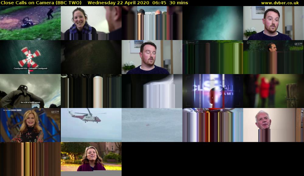 Close Calls on Camera (BBC TWO) Wednesday 22 April 2020 06:45 - 07:15
