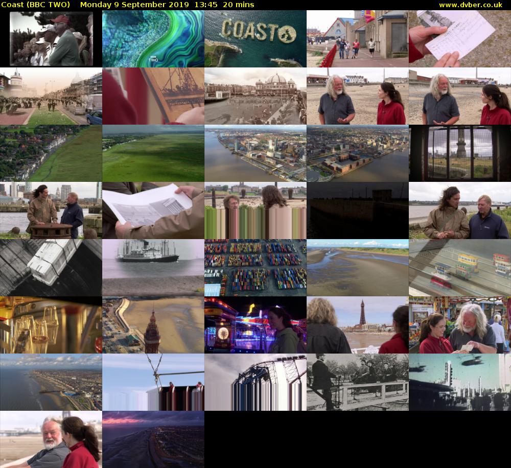 Coast (BBC TWO) Monday 9 September 2019 13:45 - 14:05
