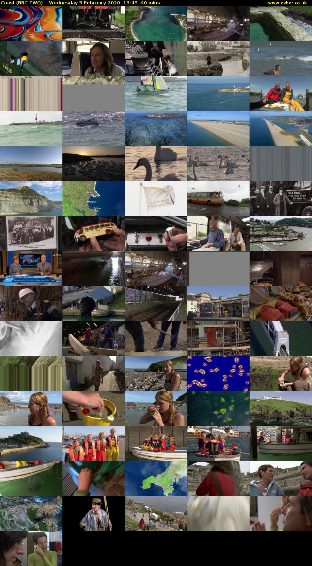 Coast (BBC TWO) Wednesday 5 February 2020 13:45 - 14:25