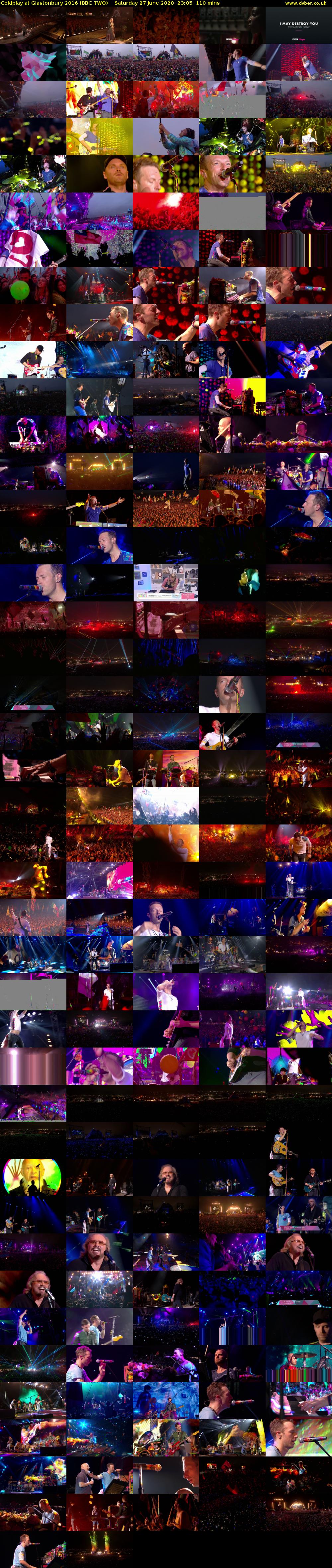 Coldplay at Glastonbury 2016 (BBC TWO) Saturday 27 June 2020 23:05 - 00:55