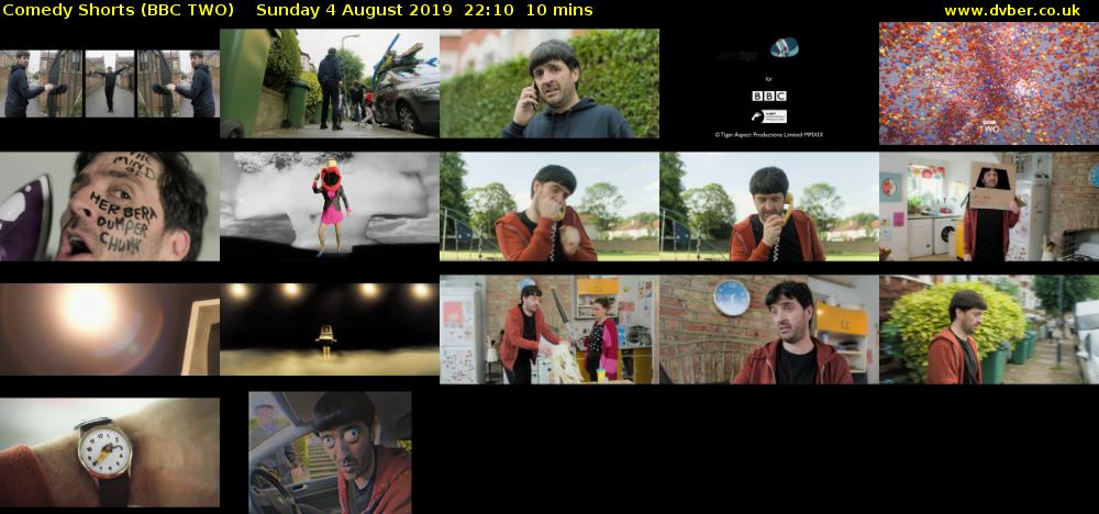 Comedy Shorts (BBC TWO) Sunday 4 August 2019 22:10 - 22:20