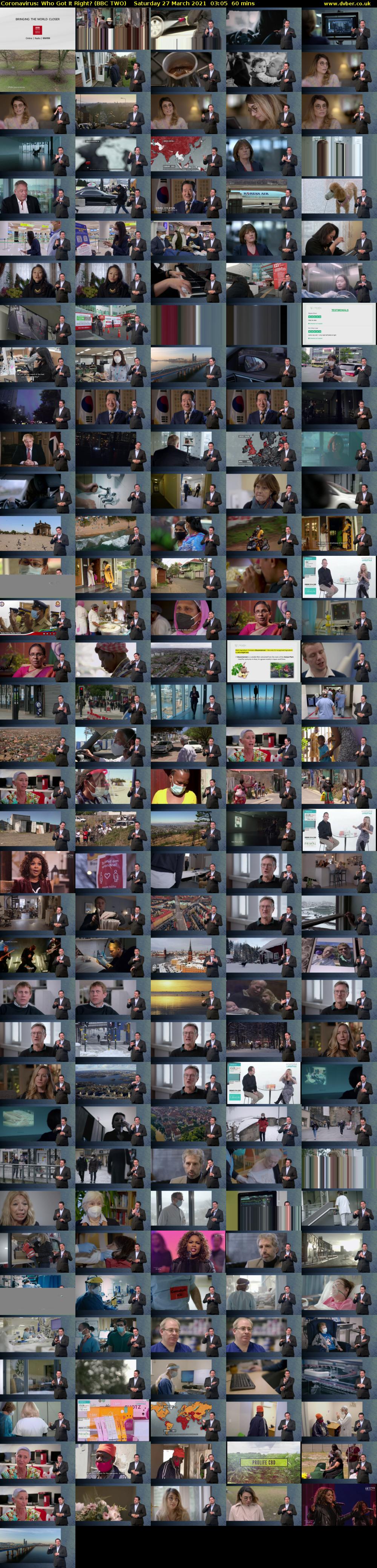 Coronavirus: Who Got It Right? (BBC TWO) Saturday 27 March 2021 03:05 - 04:05