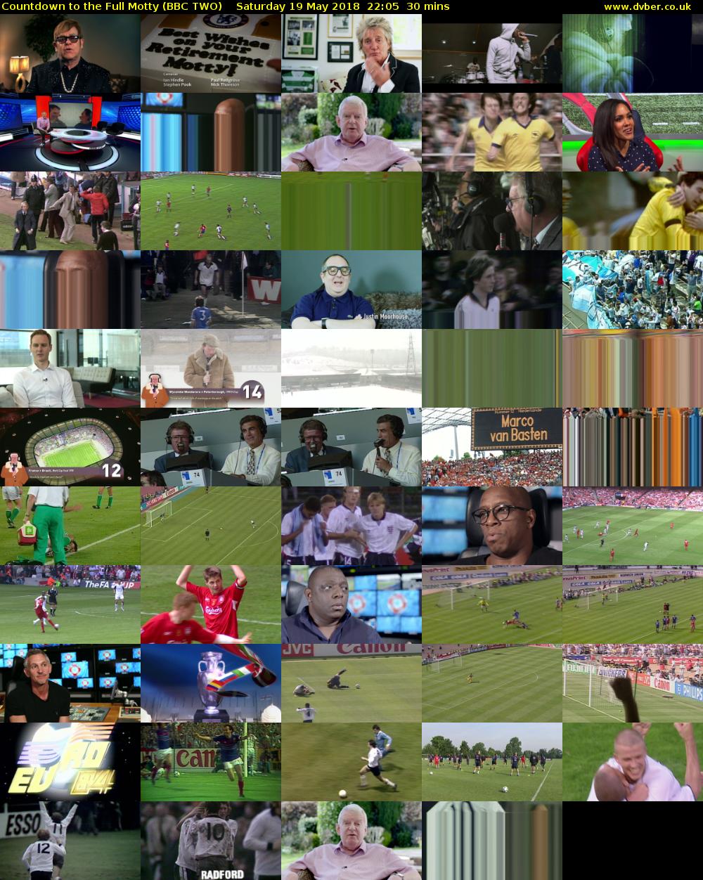 Countdown to the Full Motty (BBC TWO) Saturday 19 May 2018 22:05 - 22:35