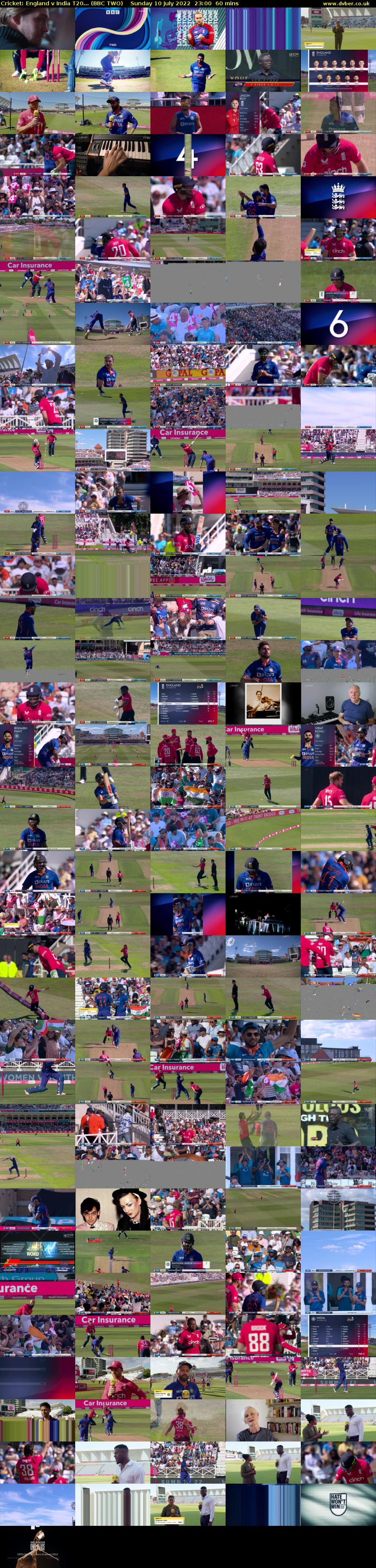 Cricket: England v India T20... (BBC TWO) Sunday 10 July 2022 23:00 - 00:00