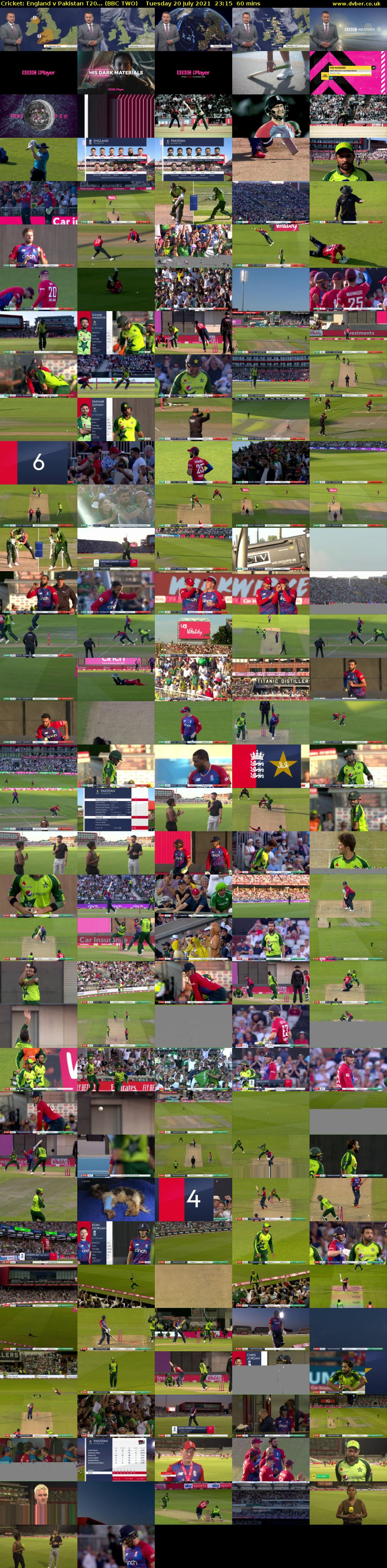 Cricket: England v Pakistan T20... (BBC TWO) Tuesday 20 July 2021 23:15 - 00:15