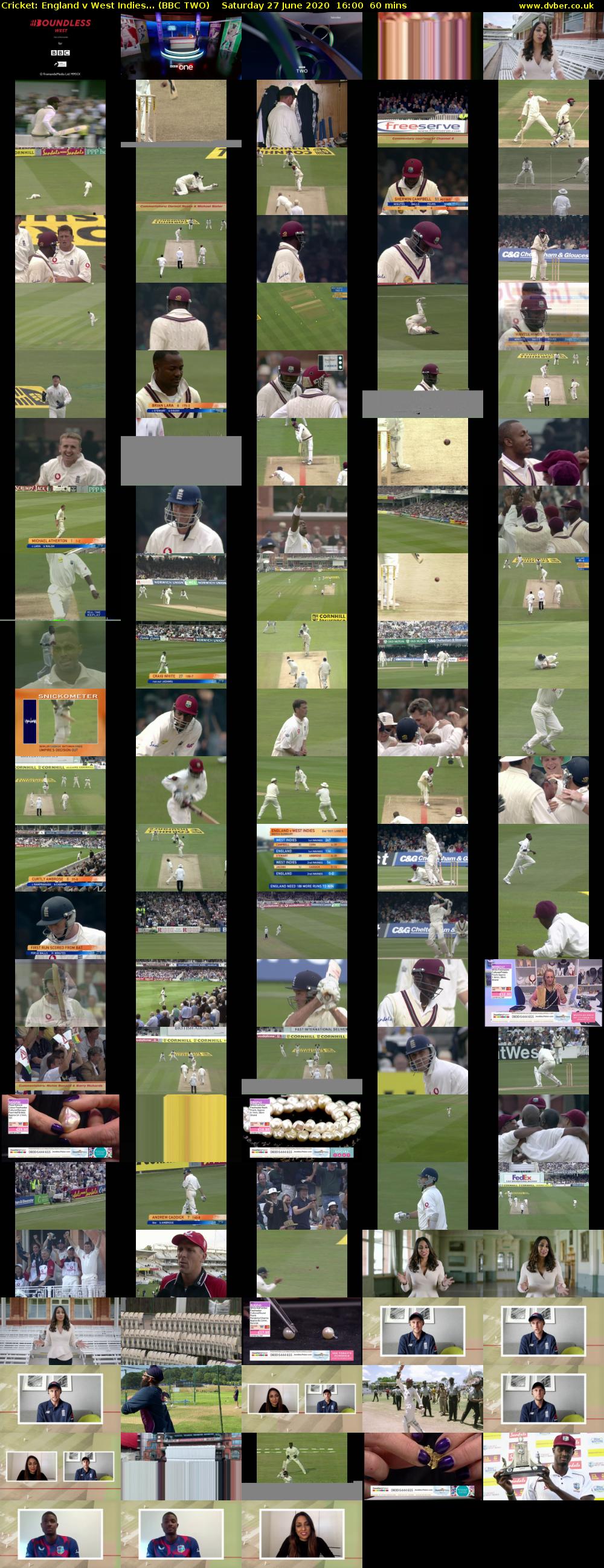 Cricket: England v West Indies... (BBC TWO) Saturday 27 June 2020 16:00 - 17:00